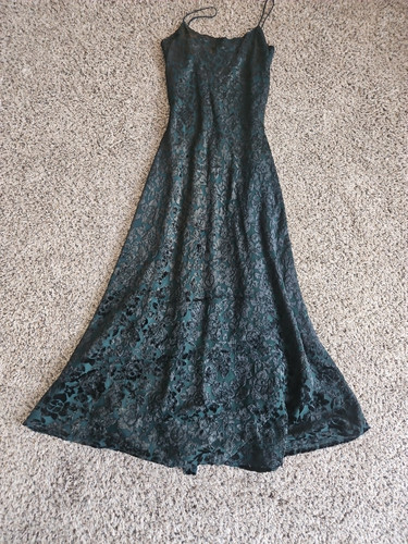 Vintage Moda International Womens Maxi Dress Sz S 8 Velvet Floral Whimsigoth - Picture 1 of 5