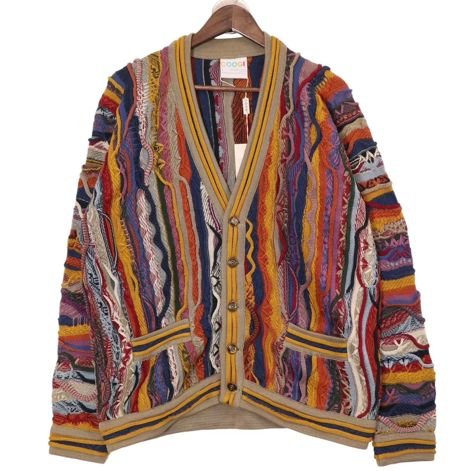 COOGI Cardigan 90s 3D (Sheer SS Cotton Multi Color Overall Pattern Used - Image 2 of 4