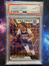 2019 Panini Mosaic Cameron Johnson # 265 Reactive Blue NBA Debut PSA 10