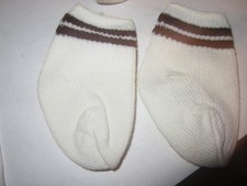 American Girl Pair Of Socks For 18" Dolls White Socks w/ Black Stripes NEW