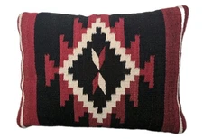 Woven Wool Aztec Western Red/Black  Decorative Throw Pillow 13x18