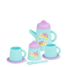 Silicone Tea Set for Kids - 9pc Starlight Party Pretend Playset, BPA-Free,