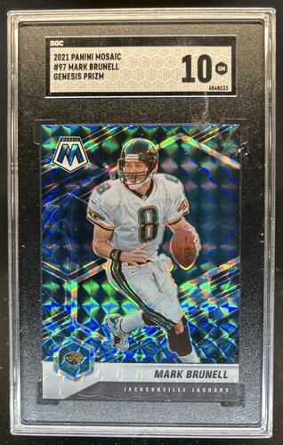 2021 Panini Mosaic Mark Brunell SSP Prizm Genesis #97 Jaguars SGC 10