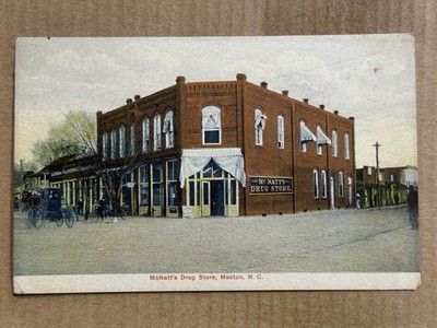 Postcard Maxton NC North Carolina McNatt s Drug Store Vintage PC