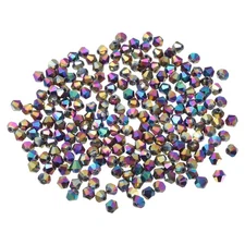 250pcs 6mm Bicone Glass Crystal Beads, Faceted Beads Colorful