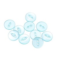 10 StüCk Seeblaue Runde NäHknöPfe 12,5 Mm Harz 2-Loch Fischauge Bastelknopf