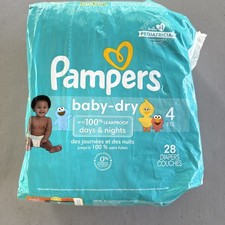 Pampers Diapers -Baby Dry - Size 4, 28 Count, Absorbent Disposable Infant Diaper
