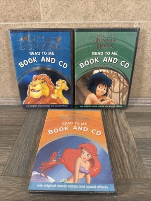 X3 Disney The Lion King, Jungle Book, Little Mermaid Read To Me Book & Cd Sealed