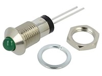 MPC5GD Kontrollleuchte: Led Konvex GrüN 2,1VDC Ø8Mm Mpc Metall 2Mcd Bivar