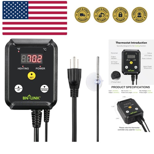 Picture of Reptile Thermostat Temperature Controller, Digital Heat Mat Thermostat ...