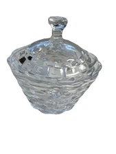 STUDIO SILVERSMITHS Godinger Fine Crystal Weave Covered Candy Sugar Dish Trinket
