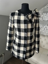 Moschino Cheap and Chic Black White Check Wool Jacket with Bow  Size M  Made i
