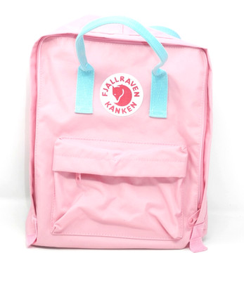 Fjällräven Kånken 16ℓカンケン ピンク　水色　新品タグ付き Fjallraven Kanken Backpack • Pink w/ Blue Handles & Straps 12x14x4