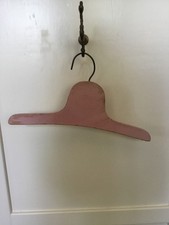 Vintage Pink Painted Child s Wooden Hanger 12 Long Great for Display
