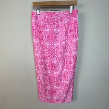 Rip Skirt Hawaii Bali Pink Floral Print Maxi Skirt Size S Resort Poolside Boho