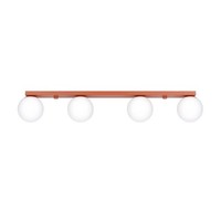 Deckenlampe Glas Stahl Ockerrot 4-Flammig Blendarm G9 L:88 Cm Deckenleuchte BüRo