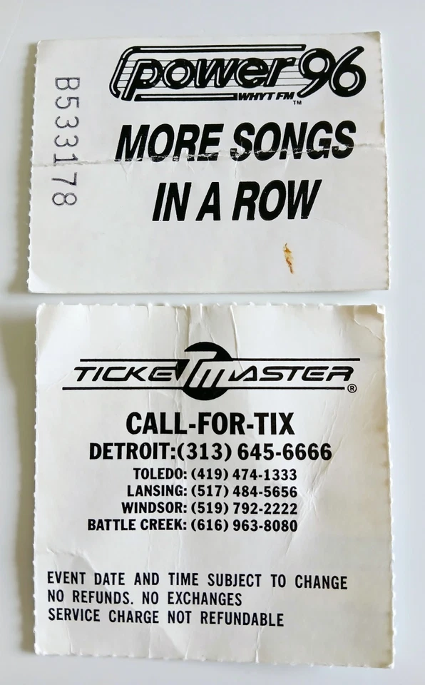 Gallagher Ticket Stub LOT of 2 1987 1991 Royal Oak Music Theather - Image 2 of 2