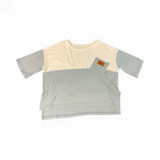 Fashion MBC Wear SS Crop Blue & White Tee w/ Pocket - Size Small