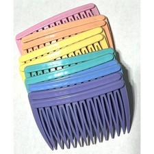 Vintage Lot Goody Hair Side Combs Pastels Peach Blue Pink Yellow Pull Clips 11 