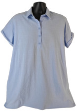 ZEAGOO Womens Beach Shirt Dress SIZE XXL Summer Cover Up Short Sleeves Blue
