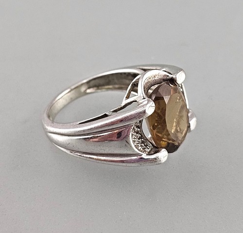 a-9425072-d 925er Silber Ring Turmalin braun vintage Gr.53