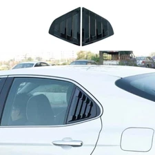 For 18-2022 Toyota Camry Cover Trim Bright Black Rear Side Window Quarter Louver