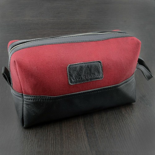 Bolso de tocador para hombre estuche de viaje de afeitado impermeable interior de cuero y lona vaca | eBay