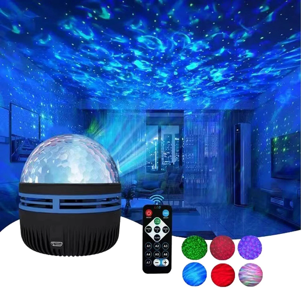 2 in 1 Northern Lights and Ocean Wave Projector with 14 Light