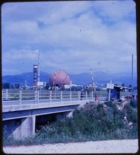 Campania Italy Garigliano nuclear power plant - 1962 Stereo Realist slide #582