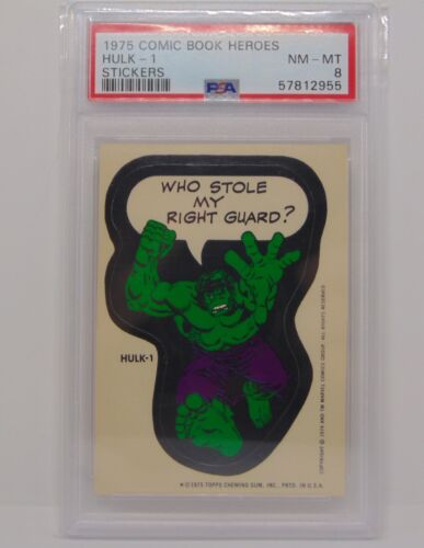 1975 Marvel Super Hero Stickers The Hulk 1 PSA 8 LOW POP Hundreds Listed! - Picture 1 of 2