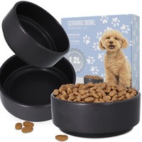 Keramik Hundenapf 1,2L Schwarz Fressnapf Futternapf Futter Wasser Napf SchüSsel