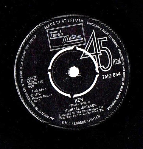 FIRST PRESSING ❤️ Michael Jackson ~ Ben ❤️  MOTOWN .. Vinyl 7" Single ... VG+