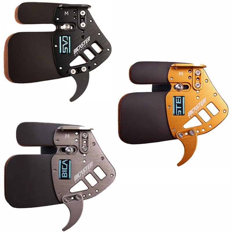 Archery Finger Tab Guard Protection Genuine Leather + Aluminum S/M/L Hunting