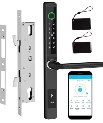 Pull Push Sliding Door Lock Aluminum Waterproof Bluetooth Password Fingerprint