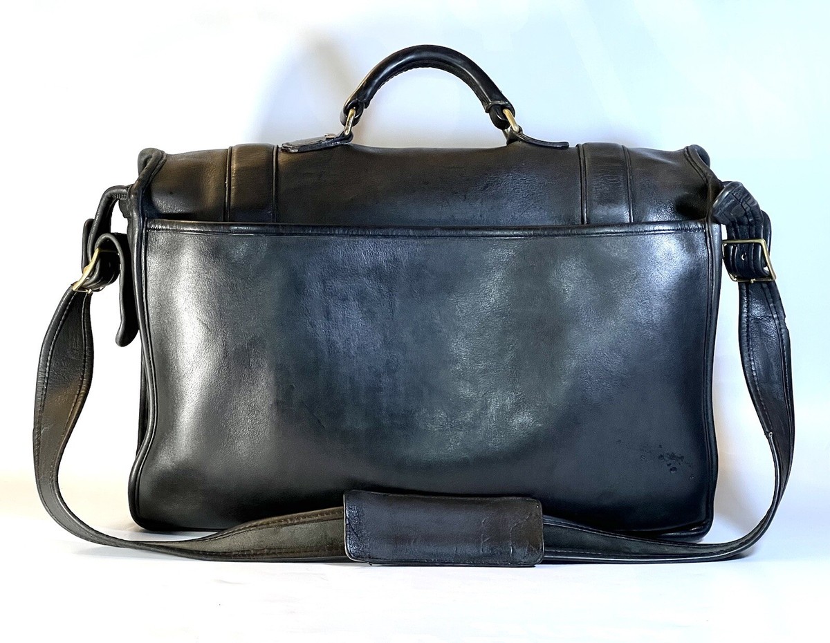 Vintage Coach G4C-5274 Metropolitan Brief Black Leather Messenger