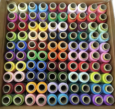 Vardhman Polyester Sewing Threads (Multi-Coloured) - Set of 100 Pieces