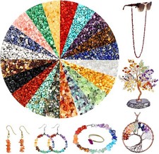 Stone Beads for Jewelry Making, 1200PCS Natural Chip Stone Beads Irregular Ge..