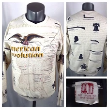 Vintage Art Unlimited American Revolution Sweatshirt (Small) Pullover V Neck