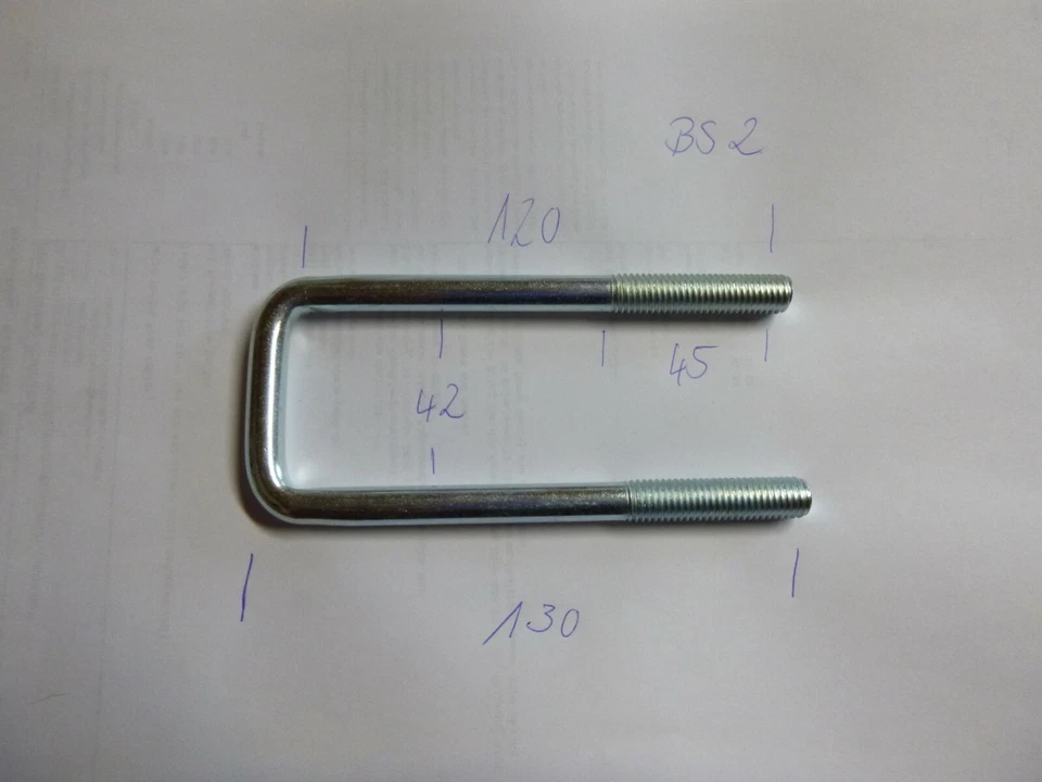 MARKENLOS U-bracket U-bolt rectangular bracket M10X120X42 internal zinc plated(art.BS2)