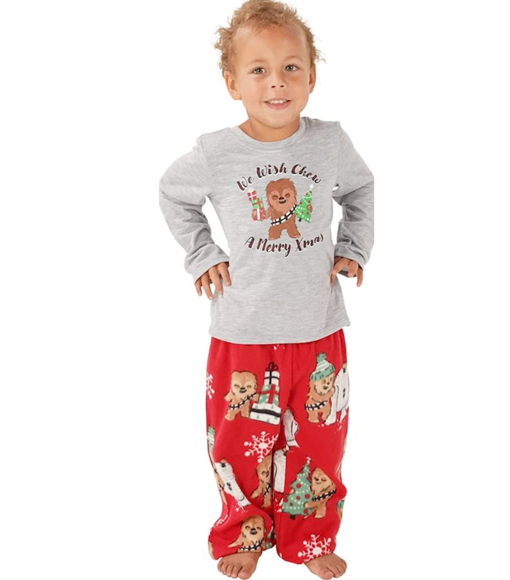 MUNKI MUNKI Little Kid s 2 Piece Chewbacca Holiday Pajama Set sz 4