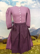 neuwertig Vintage hochgeschlossen halbarm toll leichtes Dirndl mit Schürze Gr.32