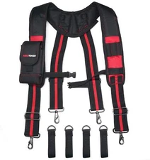 Tool Belt Suspenders Construction Work Suspenders with detachable holder comf...