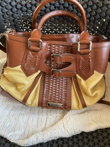 Authentic Burberry Yellow & Brown Tote