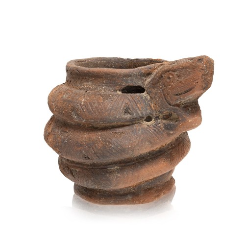 Prehistoric Coiled Snake Vessel