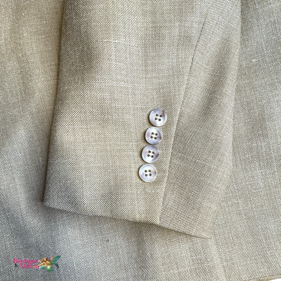 Club Room by Charter Club Sport Coat Cream 2 Button Wool Silk Linen Men Size 46L - Image 4 of 4