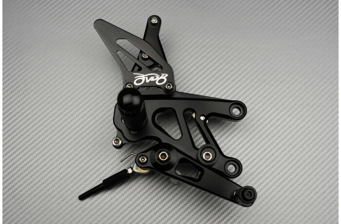 Commandes reculées moto Aprilia RSV4 1000 argent pour pilotage sur circuit - 3