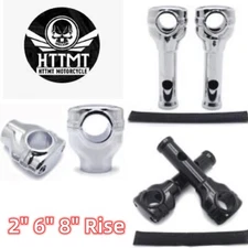 2" 6" 8" Risers Top Clamps for Harley Dyna Fat Bob Wide Glide w/1.25" Handlebar 