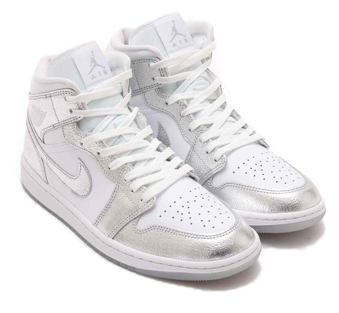 Nike WMNS Air Jordan 1 Mid SE Metallic Silver FN5031-100 US Nike WMNS Air Jordan 1 Mid SE Metallic Silver FN5031-100 US