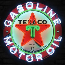 Texaco Motor Oil Neon Sign vintage style Gasoline sign Texaco Star real neon NIB