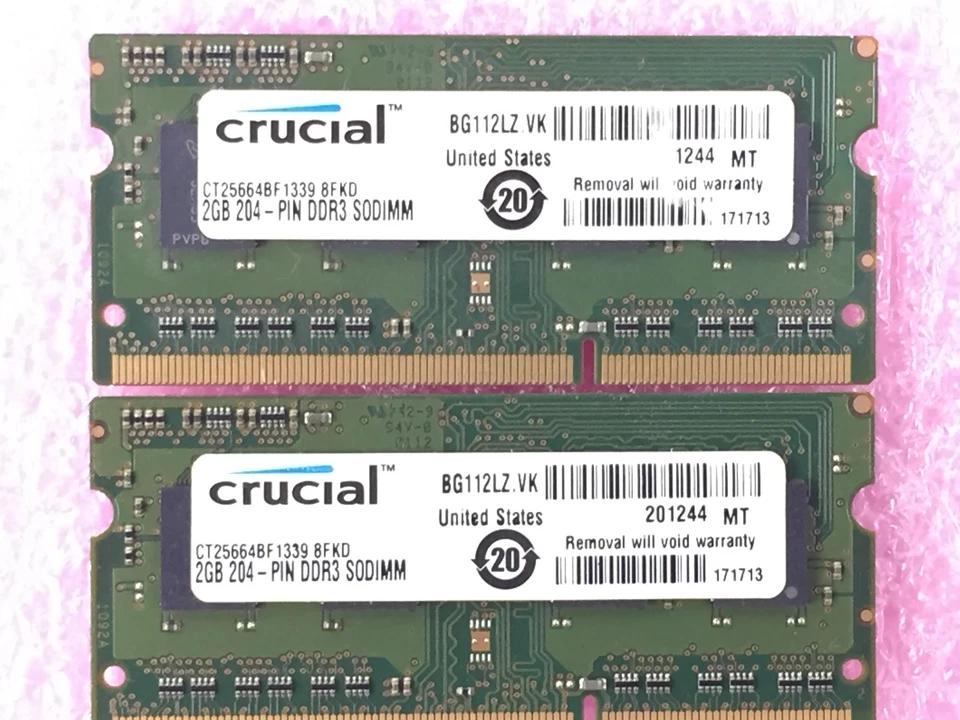 4GB Kit (2x 2GB) PC3L-10600S-9-11-B2 Micron MT8KTF25664HZ-1G4K1 - Image 3 of 4